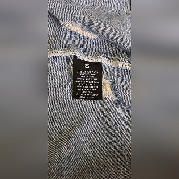 Small Distressed Denim Jacket Dress with Fashion Tour Design - Picture 6 of 6